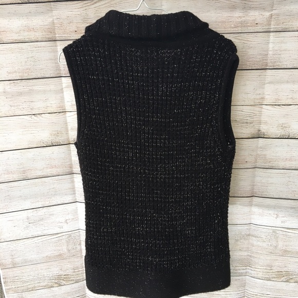 NEVADA Black Knit Sweater Vest with White Size M - Picture 2 of 7